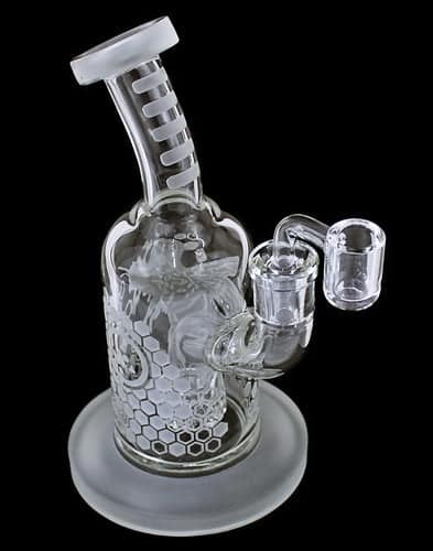 8" Killer Bee Etched Oil Rig Water Pipe