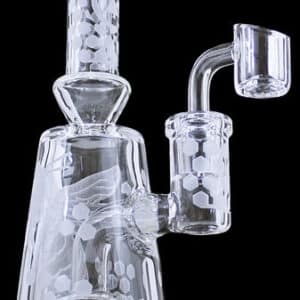 7" Bee Hex Etched Capsule Banger Hanger Oil Rig Water Pipe