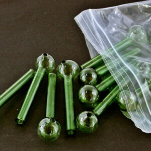 40ct 4" 12mm Green Glass Oil Burner
