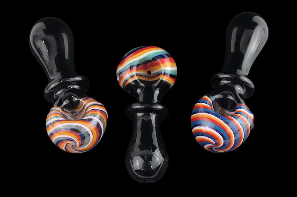 4ct 4" Candy Swirl Art Pop Spoon Hand Pipe