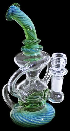 8" Spiral Art Triple Tube Chamber Recycler Water Pipe