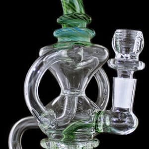 8" Spiral Art Triple Tube Chamber Recycler Water Pipe