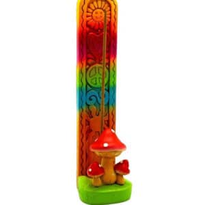 Standing Mushroom Incense Burner with Chakra Colors
