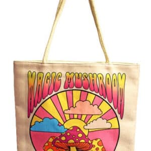 Magic Mushroom Techno Jute Tote Bag