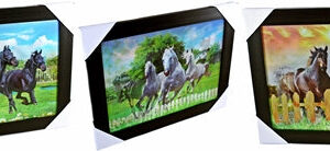 3D Lenticular Picture Frame Running Horses Triple Image 334