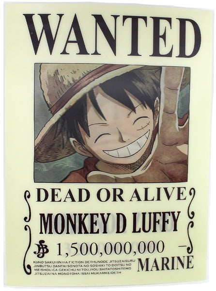 3ct Lenticular 3D Image Holographic Poster - One Piece - Wanted