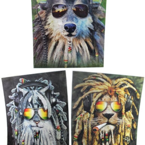 3ct Lenticular 3D Image Holographic Poster - Rasta Animals