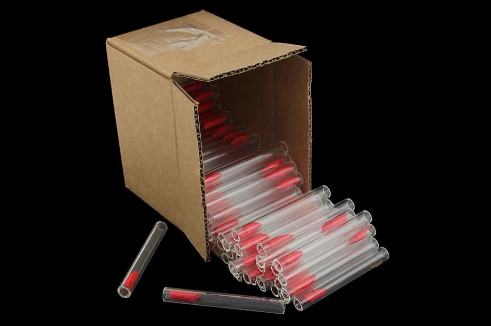 Glass Tube Love Roses 100pk - 4" Thick