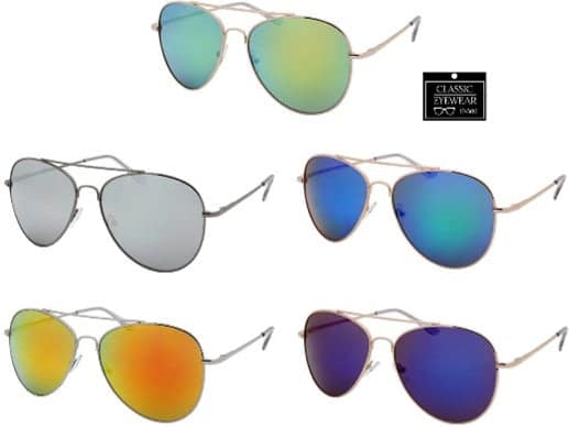 12ct Unisex Aviator Spring Hinge Sunglasses 60799LRV