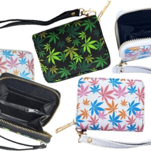 4ct Leaf Design Wallet with Hand Strap Assortment