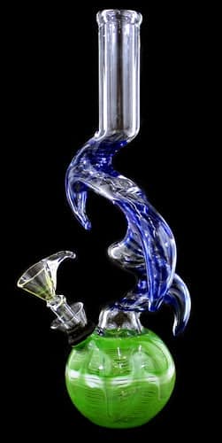 10" Triple Horn Zong Color Art US Made Water Pipe