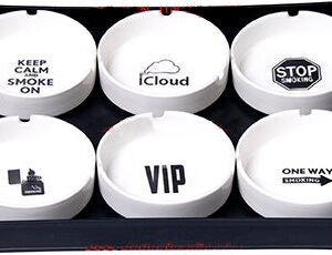 Round Ceramic Ashtray Assortment 6pk