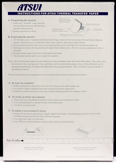 ATSUI Thermal Transfer Paper 100 Pack