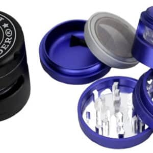 62mm 5pc Heavy Duty American Grinder with Windows and Removable Screen