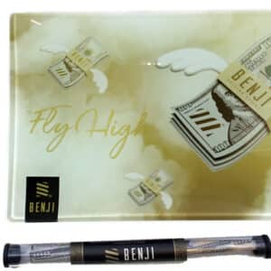 Benji Glass Rolling Tray Papers Cones Combo - Fly High
