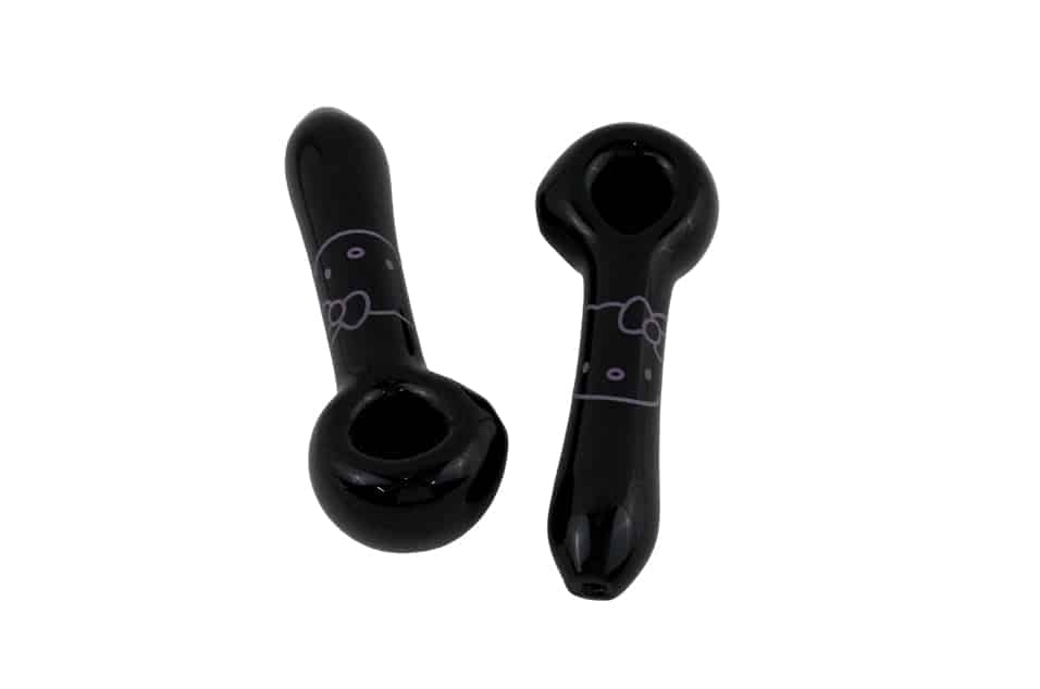 5" Black Tube Pink Cat Hand Pipe