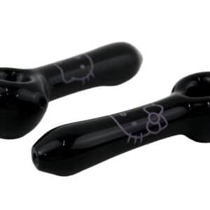 5" Black Tube Pink Cat Hand Pipe