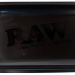 RAW Black Matte Rolling Tray Metal - Small