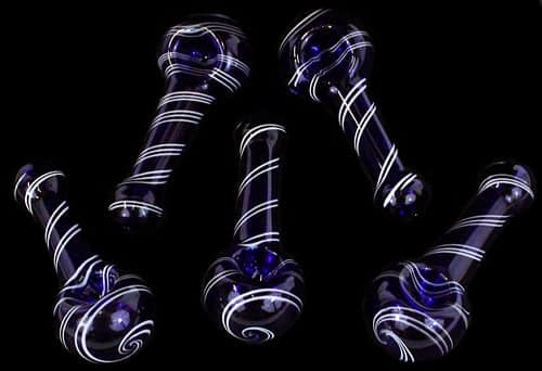 5ct 3.5" Blue Swirl Art Hand Pipe