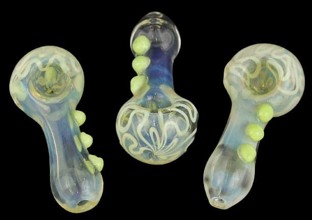 6ct 4" Triple Marble Fuming Flower Head Hand Pipe