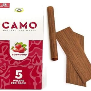 Afghan Hemp Camo Self-Rolling Natural Leaf Wraps - Strawberry