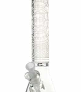 16" Cheech Etched Art Color Rim Beaker Water Pipe