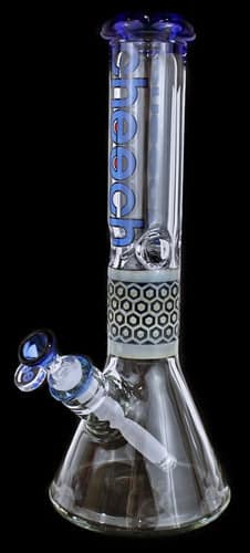 14" Cheech Pattern Worked Beaker Water Pipe