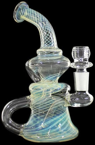 7" Fuming Swirl Dual Tube Recycler Water Pipe