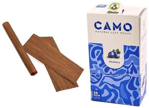 Afghan Hemp Camo Self-Rolling Natural Leaf Wraps - Blueberry