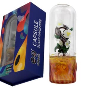 Cheech Capsule Hand Pipe with Cleaning Tool - Flower Vine