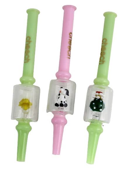 Cheech Honey Straw Set Glass Art Perk Design Nectar Collector