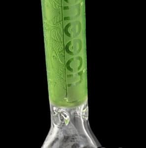 14" Cheech Glass Sharks Attack Frosted Etched Beaker Water Pipe