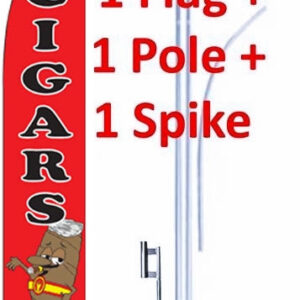 15' Cigars Windless Business Bow Swooper Feather Flag Kit