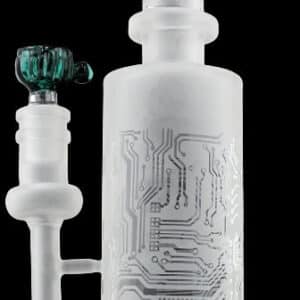 9" Microchipped Etched Color Rim Water Pipe