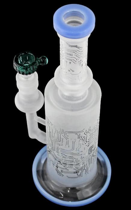 9" Microchipped Etched Color Rim Water Pipe - Image 3