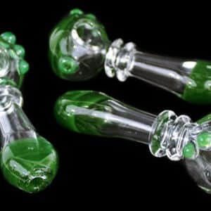 4ct 5" Clear Tube Color Art Rim Hand Pipe