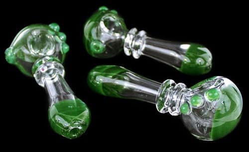4ct 5" Clear Tube Color Art Rim Hand Pipe