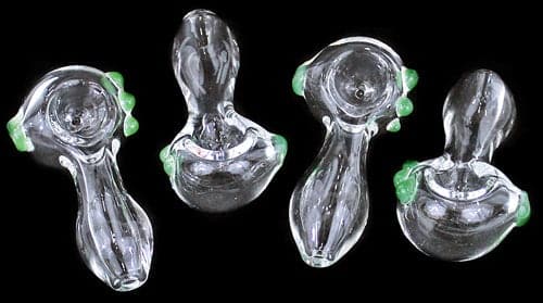 6ct 3.5" Clear Tube Marble Spoon Hand Pipe