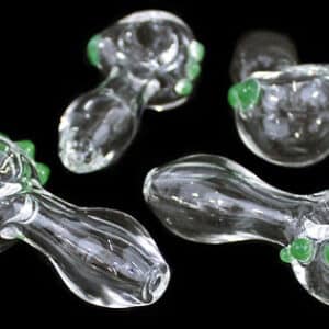6ct 3.5" Clear Tube Marble Spoon Hand Pipe