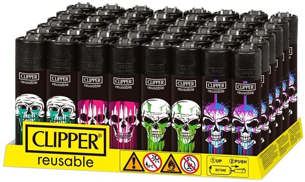 Clipper Lighter - Wild Skulls 48pk