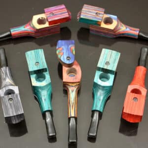 10ct 3.5" Colorful Wood Pipe With Lid Assortment