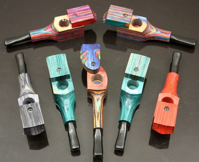 10ct 3.5" Colorful Wood Pipe With Lid Assortment