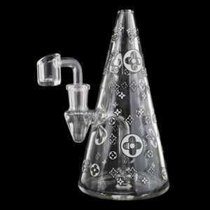 7" Glow In The Dark Cone Rig Water Pipe - Designer