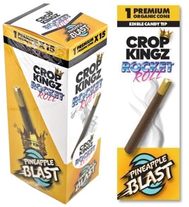 Crop Kingz Rocket Roll Hemp Wrap With Edible Sugar Tip - Pineapple Blast - Image 3