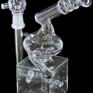 9" Cube Inline Recycler 14mm Oil Rig Water Pipe