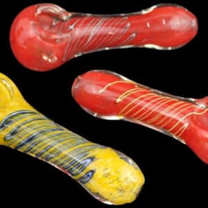 5ct 4" Cursive Frit Color Art Hand Pipe Assortment