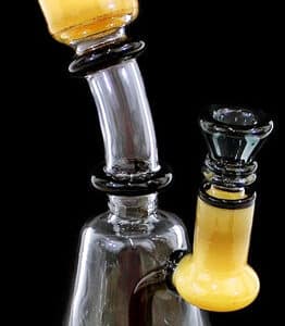 7" Curved Beaker Rim Art Water Pipe