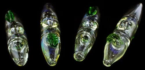 4ct 6" Fuming Cut Glass Torpedo Steamroller