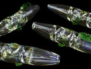 4ct 6" Fuming Cut Glass Torpedo Steamroller