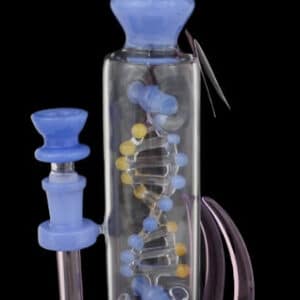 11" Spinning DNA Helix Perk Dual Horns Water Pipe